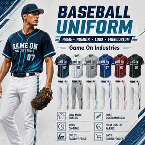 Maillot de baseball sublimé respirant de bonne qualité 2026 avec pantalon à passepoil assorti – Uniformes d'équipe sportive personnalisés - Product Image 2