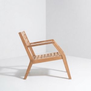 Fauteuil de patio extérieur en bois massif moderne à lattes, commande en gros, conteneur FCL, export direct usine, importateur - Product Image 2