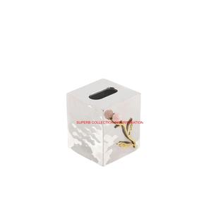 Modern Style <b>Floral</b> Accent Square Metal Tissue <b>Box</b> Napkin Organizer and <b>Storage</b> Hotel Restaurant Supplies for Home Use - Product Image 1