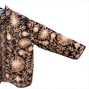 Women's Corduroy Quilted <b>Jacket</b> Floral Hand Embroidery Full Sleeve Eco-Friendly Cotton Autumn/Winter Spring Style - Product Image 2