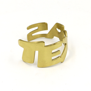 Handmade Raw Brass Cuff <b>Bracelet</b> for Women - Geometric Cut Out Open Bangle - Minimalist Statement Jewelry - <b>Adjustable</b> Gift - Product Image 3