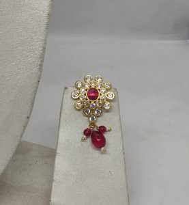 Exquisite Ruby Kundan Gold Plated Choker Necklace <b>Set</b> Elegant White Pearl Bead Strands Indian <b>Bridal</b> <b>Jewelry</b> <b>Set</b> for Women - Product Image 5
