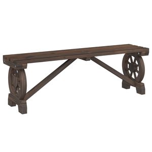 Banco de Jardín Resistente de Madera Quemada de Abeto Sólido de 45.3 Pulgadas, Bancos para Patio, Categoría de Producto - Product Image 2