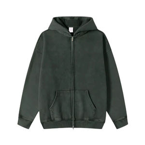 Nouvelle Arrivée 2026 – Sweat à Capuche Zippé Homme Hiver Effet Délavé, Séchage Rapide, Grande Taille, Respirant, Mélange Coton – Soldes – Fabriqué au Pakistan - Product Image 1