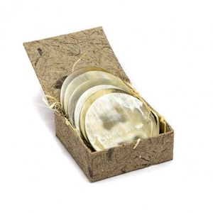 Elegantes Posavasos de Cuerno de Búfalo Natural, Posavasos para Tazas de Cerveza y Café, Alfombrillas y Protectores de Mesa - Product Image 1