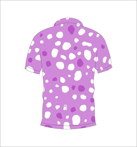 เสื้อโปโลผู้ชายพิมพ์ลายจุดสีม่วงแขนสั้นลำลองระบายอากาศได้ดีสวมใส่ในฤดูร้อนดีไซน์โลโก้ด้านหน้า - Product Image 5