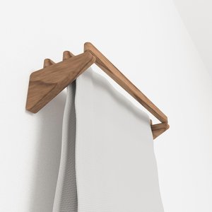 Porte-serviettes mural en bois finition naturelle, organisateur de rangement de luxe pour salle de bain, vente en gros B2B - Product Image 6