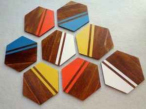 Handmade 4-Piece Bone Inlay Coaster Set Resin Tea Drink Coasters Heat Protection Kitchen Tableware Home Decor Stylish 'Love' - Product Image 6