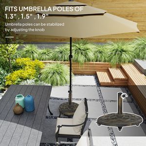 Base per Ombrellone da Patio in Poliestere con Supporto in Resina da 44 Libbre, Compatibile con Diametri 1.3"/1.5"/1.9", Supporto Robusto per Ombrellone da Giardino - Product Image 4