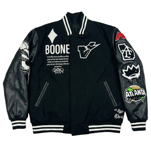 2026 Customized Made New Arrival OEM Street Wear Eco-Friendly Wool & PU Leather College Letterman Baseball Varsity <b>Jacket</b> - Product Image 1
