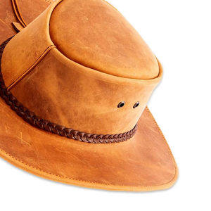 Sombrero de Vaquero de Cuero, Sombreros Occidentales Casuales con Parte Superior Impermeable, Precio de Mayoreo, Sombreros de Vaquero de Buena Calidad - Product Image 3