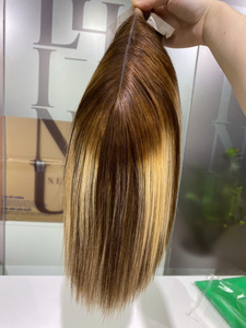 Prix usine Bonestraight 100% brut vierge vietnamien perruques de cheveux humains dentelle Piano couleur marron Super Double dessiné Extensions de cheveux - Product Image 5