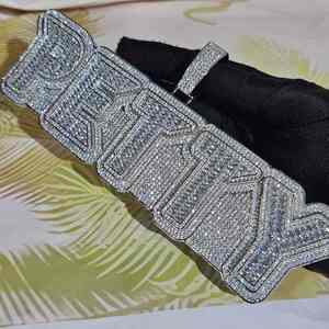 Colgantes y Dijes de Plata 925 con Moissanita VVS D Iced Out, Joyería Fina Hip Hop, Alternativa de Diamante Certificada GRA, Letras Personalizadas - Product Image 5