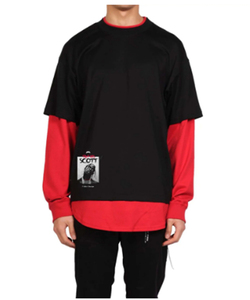 High Quality Double Layer 100% Cotton Anti-Wrinkle Regular Fit Long Sleeve T <b>Shirt</b> Streetwear Distressed Full Print <b>Y2K</b> - Product Image 3