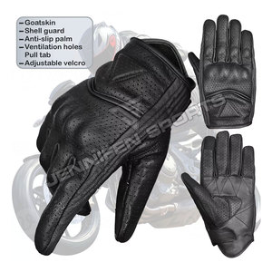 Guantes de Motociclismo Negros de Cuero Genuino para Carreras, Guantes Blancos para Motocicleta con Protección de Nudillos para Hombre, Verano e Invierno - Product Image 4