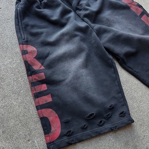 Shorts amples de qualité supérieure, style streetwear, en molleton avec broderie en tissu éponge, décontractés - Product Image 3