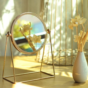 Sang Trọng Đồng Vanity Gương 360 Hai Mặt Xoay Có Thể Gập Lại Bảng Đứng Mô Hình Tường Khung Vàng Sắt Cho Nhà Craftsy Sử Dụng - Product Image 2