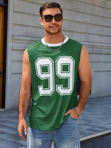 Men Sleeveless Jersey <b>Shirt</b> <b>Y2K</b> Number Print Mesh Workout Tank OEM Custom Bulk - Product Image 3
