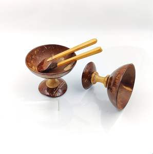 Tazón y Cuchara de Coco, Tazón para Servir de Madera Natural, Utensilios de Cocina Hechos a Mano - Product Image 3