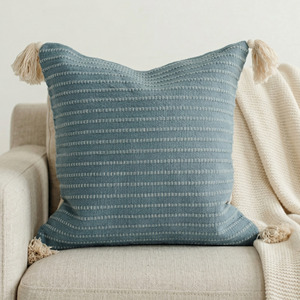 Farmhouse Woven <b>Pillow</b> Cover Handmade Indian Square <b>Sofa</b> Bed Chair Floor Decor Foldable Summer Cushion Cover - Product Image 1