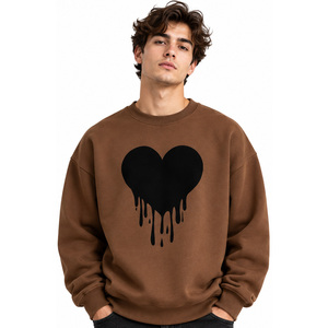 Sweat-shirt à col rond surdimensionné pour homme en coton, fabrication sur mesure, fournisseur en gros, OEM, ODM, marque privée, commandes en gros, décontracté, hiver - Product Image 3