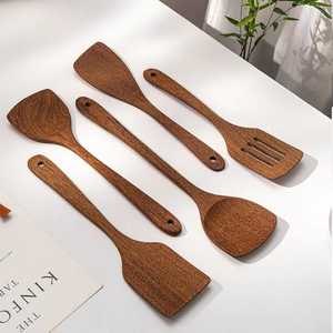 7-Piece Wooden Kitchen <b>Tool</b> Set with Cylindrical Holder Eco-Friendly Bamboo Style Cooking Utensil Organizer - Product Image 5
