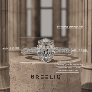 2CT Oval Diamond Engagement Ring Pave Band 14K Solid Gold <b>Bridal</b> Ring Custom Lab Grown Diamond Jewelry OEM ODM Supplier - Product Image 2