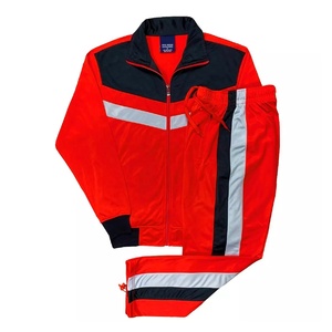 2026 Unisex Blue Tracksuit Full <b>Zip</b> Stand Collar Striped Side Pockets Polyester Regular Fit Autumn Sporty Style Adult Wear - Product Image 4