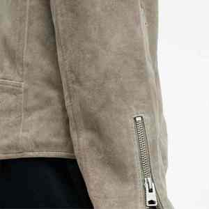 Premium Men's <b>Suede</b> Leather <b>Jacket</b> Casual Stand Collar Slim Fit Vintage <b>Biker</b> Coat Wholesale OEM Custom Apparel Manufacturer - Product Image 4