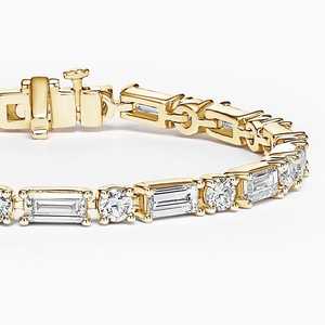 Pulsera de Diamantes Brillantes de 1.89 Ct, Oro Amarillo Sólido de 14K con Baño de Rodio, Diamantes Cultivados en Laboratorio, Corte Brillante, Certificación IGI - Product Image 1
