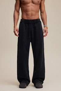 Casual Wide Leg Track Pants <b>Mens</b> Blank Distressed Sweatpants <b>Loose</b> <b>Joggers</b> <b>Men</b> Solid Color Pants - Product Image 4
