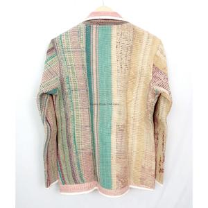 Wholesale 100% Cotton Designer <b>Kantha</b> <b>Jacket</b> Knitted Multi-Color Ethnic Style Handmade Vintage <b>kantha</b> <b>jacket</b> with pockets - Product Image 6