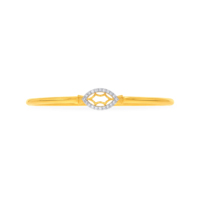 Bracelet en or jaune avec diamants pour femme, minimaliste, diamants ronds brillants cultivés en laboratoire, à porter au quotidien