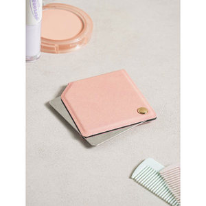 <b>Mini</b> Pink Rotating <b>Hand</b> Cover Makeup Mirror Daiso1858 - Product Image 1