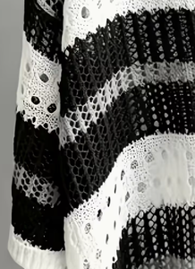 Plus Size Women's <b>Patchwork</b> Anti-Wrinkle O-Neck Pullover Short Sleeve 100% Cotton Casual Summer Knit Tee 380g Digital Printed - Product Image 2