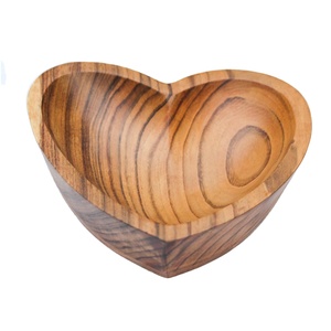 Handmade Wooden <b>Heart</b>-<b>Shaped</b> Candle <b>Bowl</b> Customized Size with Unique Finish & Polish Technique for Home Decor - Product Image 3