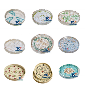 Exquisite MOTHER OF PEARL <b>TRAY</b> for Decorative Homes and Gifting Options Using Authentic <b>ROUND</b> MOTHER OF PEARL <b>TRAY</b> Craftwork - Product Image 2