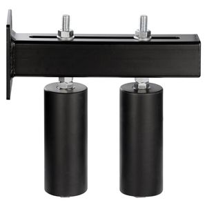 Kit per Cancello Scorrevole a 6 Pezzi, Resistente, Nero, con Staffa a T Universale Regolabile e Rulli per Porte e Finestre - Product Image 1