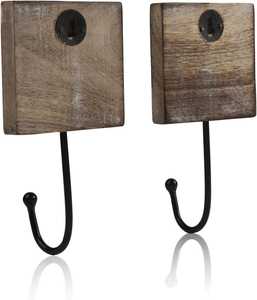 ไม้แขวนเสื้อไม้ทำมือแบบชั้นเดียวติดผนัง สำหรับแขวนเสื้อแจ็คเก็ต ผ้าเช็ดตัว และตะขอแขวนประตู - Product Image 3