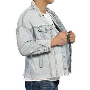 Heavyweight Cotton Blank <b>Men</b> <b>Jacket</b> Custom 3d Embossed Printing Logo Casual Jean <b>Jackets</b> For <b>Men</b> Essentials - Product Image 4