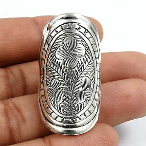 Artisan Design 925 Sterling Silver Made Full Finger Statement <b>Ring</b> IGI Certified Festive <b>Ring</b> Available At Reasonable Price - Product Image 4