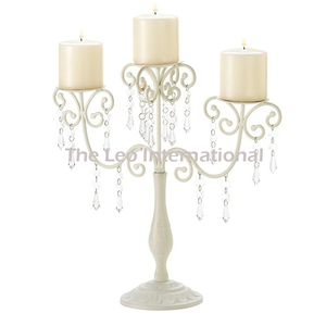 Trendy Pattern Arrival Prime Quality Stainless Steel <b>Silver</b> Shiny Polished Stand For Clear Crystal Beaded Candle Stick Holder - Product Image 6