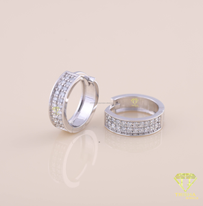 High Quality Stainless Steel Crystal Hoop Earrings For Women Sparkling Cubic Zirconia Fashion Jewelry Daily Wear Accessories - Product Image 3