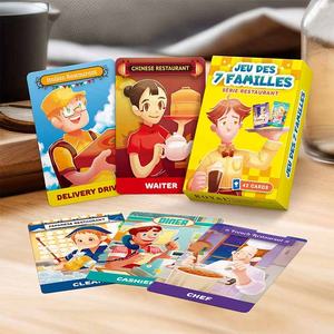 Jeu de cartes familial classique Les 7 Familles (Jeu Des 7 Familles) - Série Restaurant Marque ROYAL 42 cartes 58x88mm Vernis à base d'eau - Product Image 2