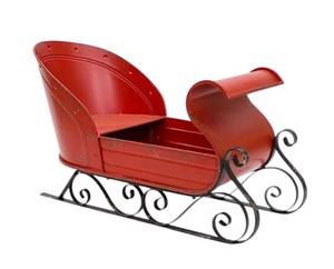 <b>Red</b> Metal Santa Sleigh Traditional Christmas Decoration Durable <b>Ornament</b> - Product Image 4