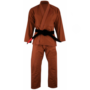 Uniforme de Karate Marrón para Hombre, 100% Algodón, Ropa de Artes Marciales Resistente, Talla Adulto, Corte Holgado, Teñido Liso de Alta Calidad, En Stock - Product Image 1