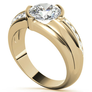 Anillo de compromiso para hombre con diamante cultivado en laboratorio de corte redondo en oro blanco - Product Image 6