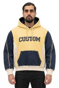 Sudadera con Capucha Personalizada para Hombre, 100% Algodón Ecológico, Transpirable, con Bloques de Color, Bolsillo de Forro Polar, Corte Regular, Ropa Casual de Invierno - Product Image 2