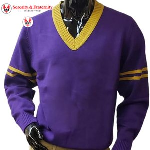 Suéter casual de punto con cuello en V Omega Fraternity 1911 personalizado para mujer, con logo bordado en la parte delantera y botones, para invierno. - Product Image 6