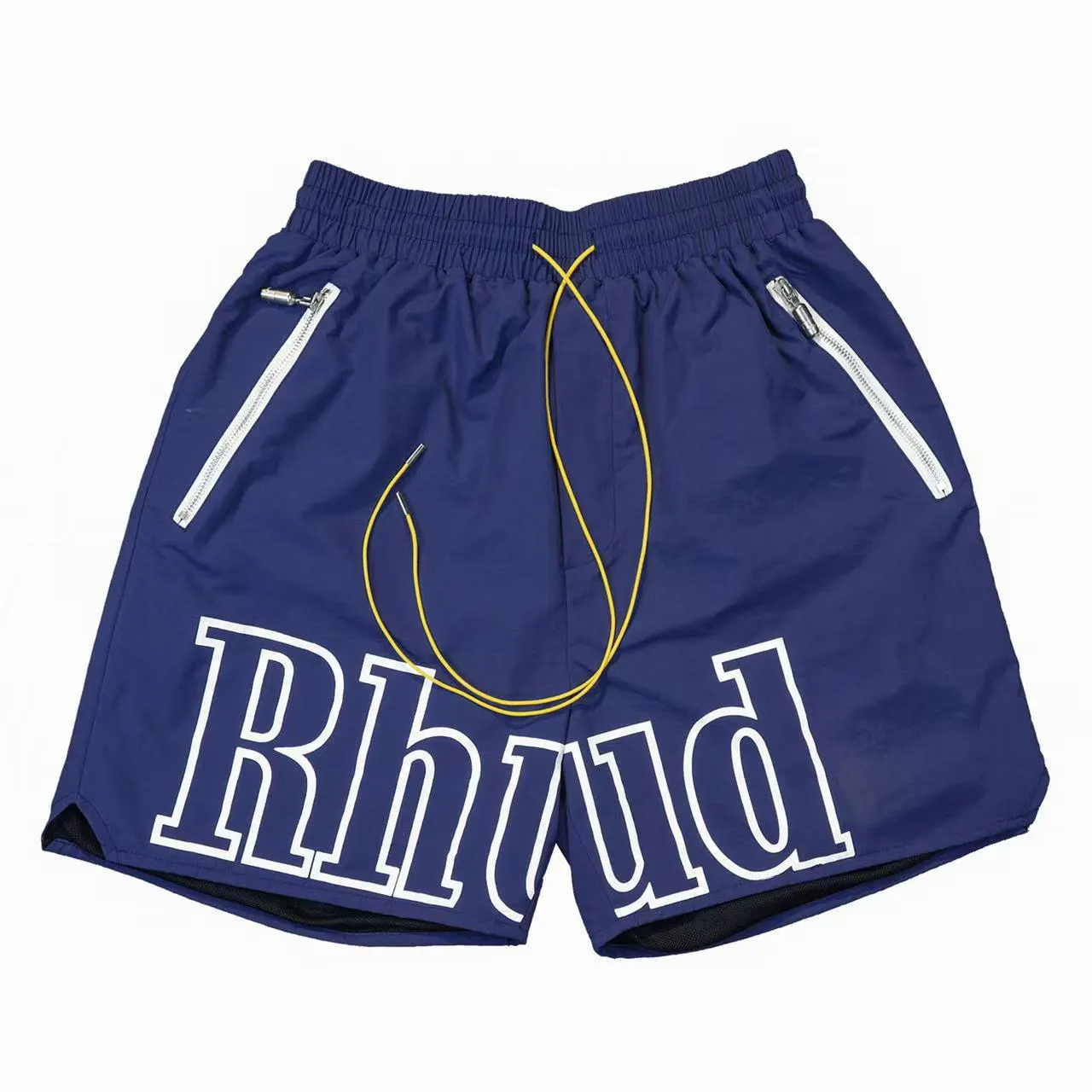 Shorts de nylon para homens com zíper esportivo casual de alta qualidade por atacado com estampa personalizada